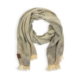 Terra Fall Scarves Collection Beige Aztec Print Open Scarf, NWT